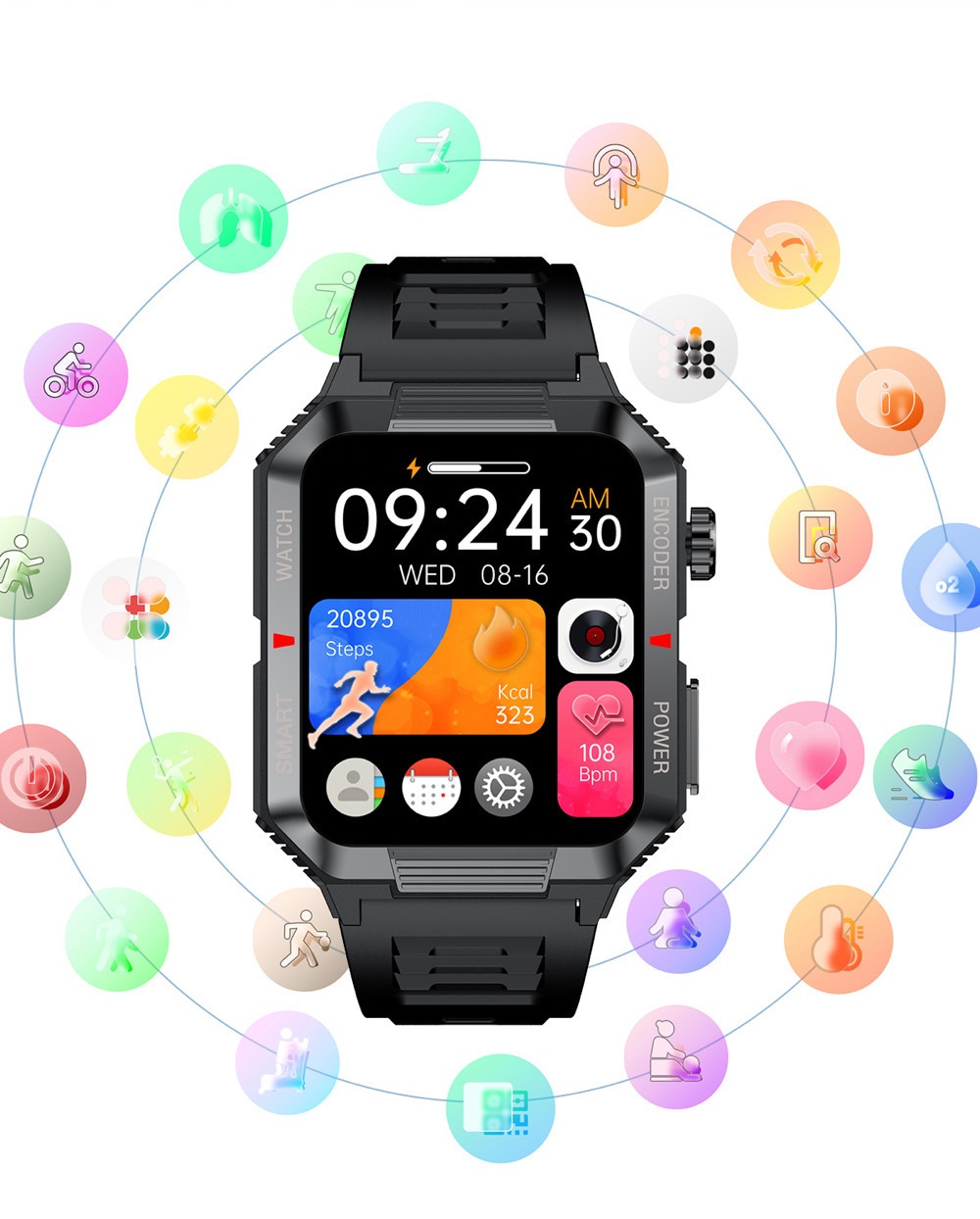 Smartwatch med sundhedsovervågning blodtryk og pulsmonitor_voghion.com