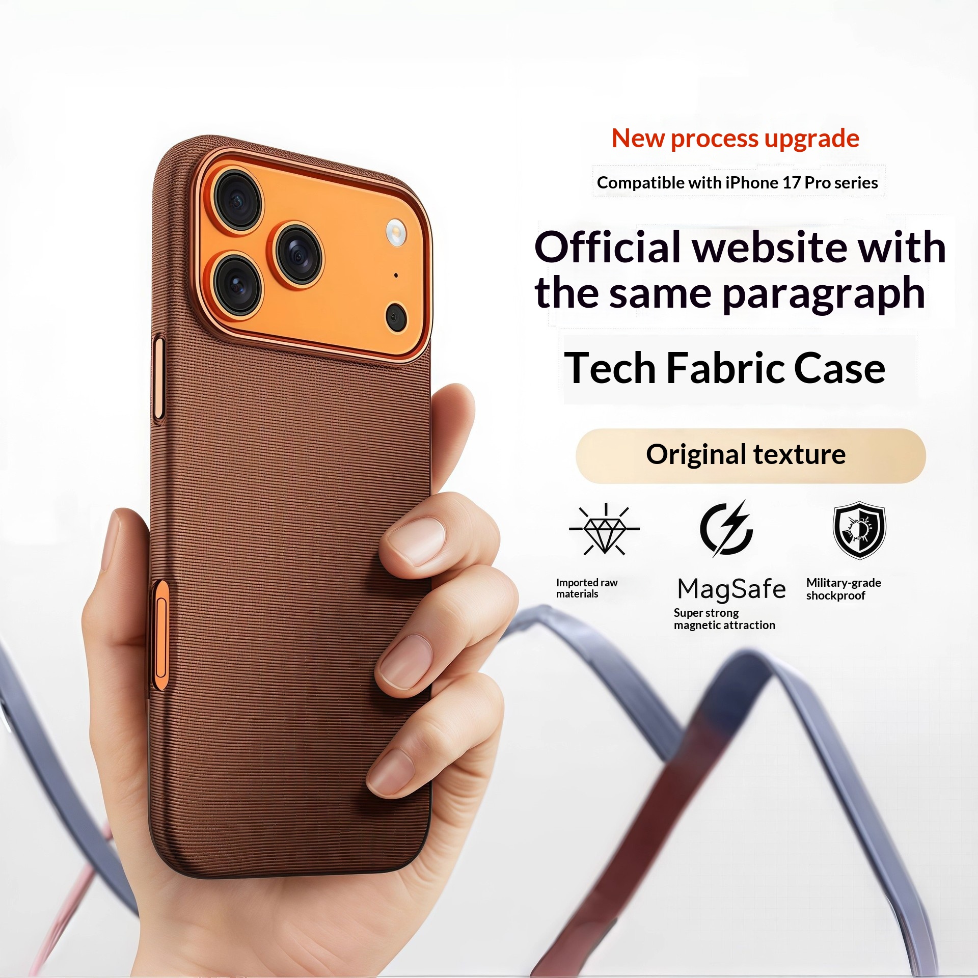 Passend für iPhone Max Handyhülle mit Webmuster, 17 Pro, magnetischer Animations- und stoßfester Schutzhülle_voghion.com