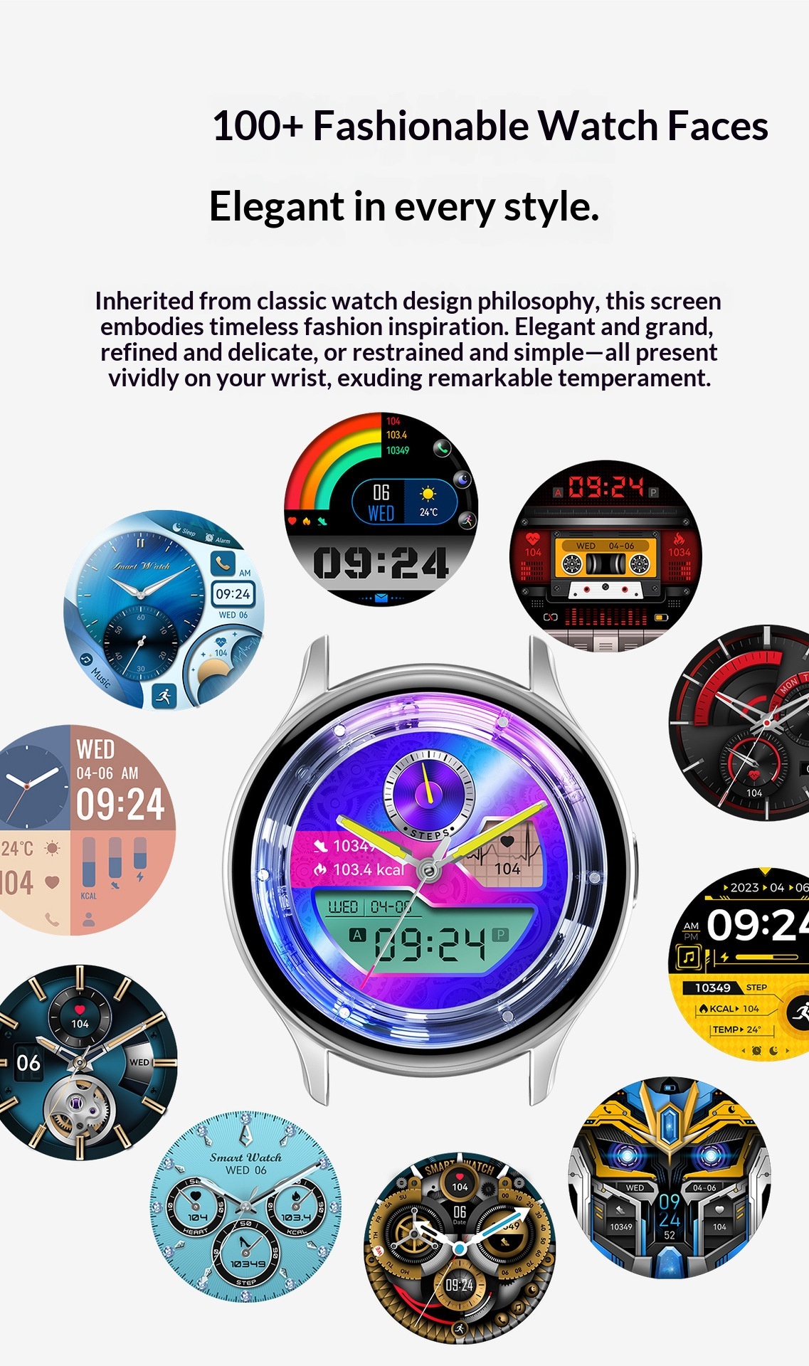 Smartwatch con chiamate bluetooth frequenza cardiaca e pressione_voghion.com