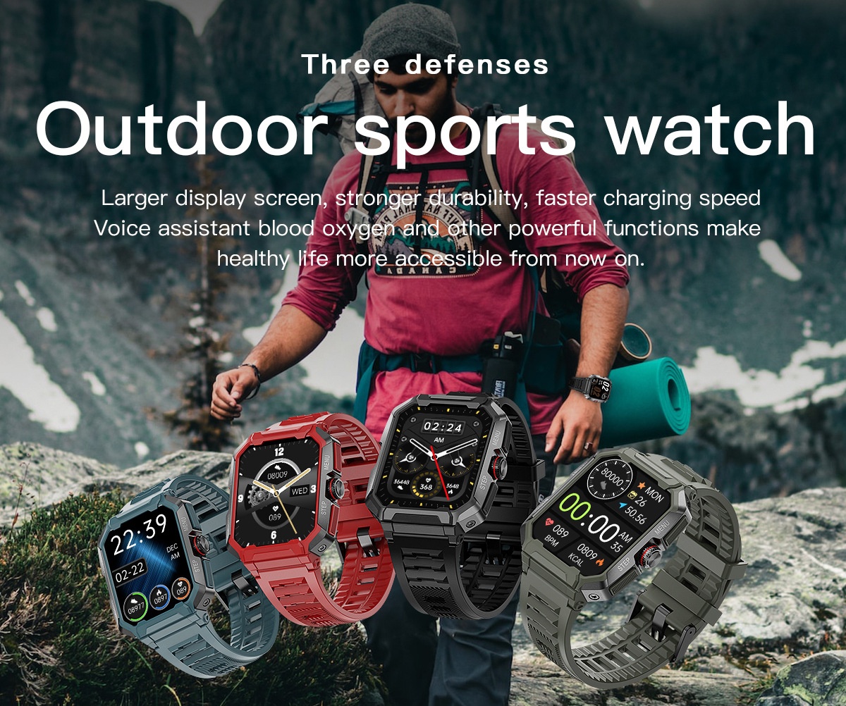 Bluetooth klocka med samtal för sport och pulsmätning_voghion.com