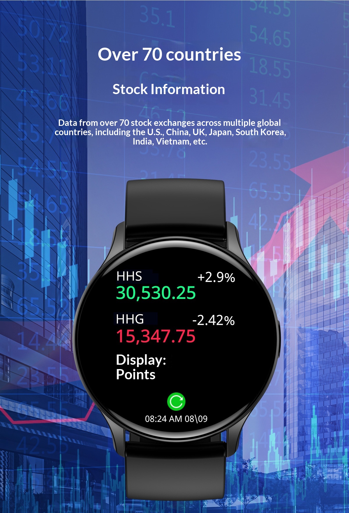 Smartwatch con chiamate bluetooth frequenza cardiaca e pressione_voghion.com