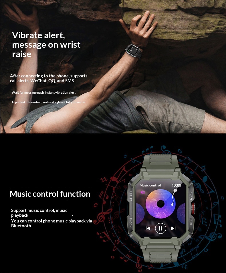 Bluetooth klocka med samtal för sport och pulsmätning_voghion.com