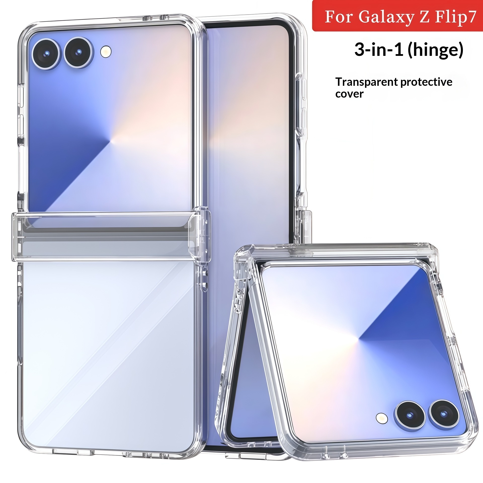 Suitable For Samsung Flip 30% Off Foldable Transparent Phone Z Flip6 Hinge Glossy PC Full-cover Material Case Wholesale_voghion.com