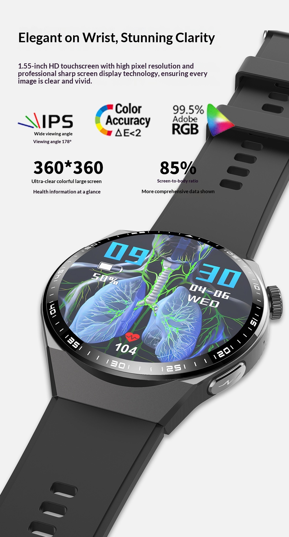 F800 Smartwatch Mit Bluetooth Telefonie Ekg Sos & Pulsmesser_voghion.com