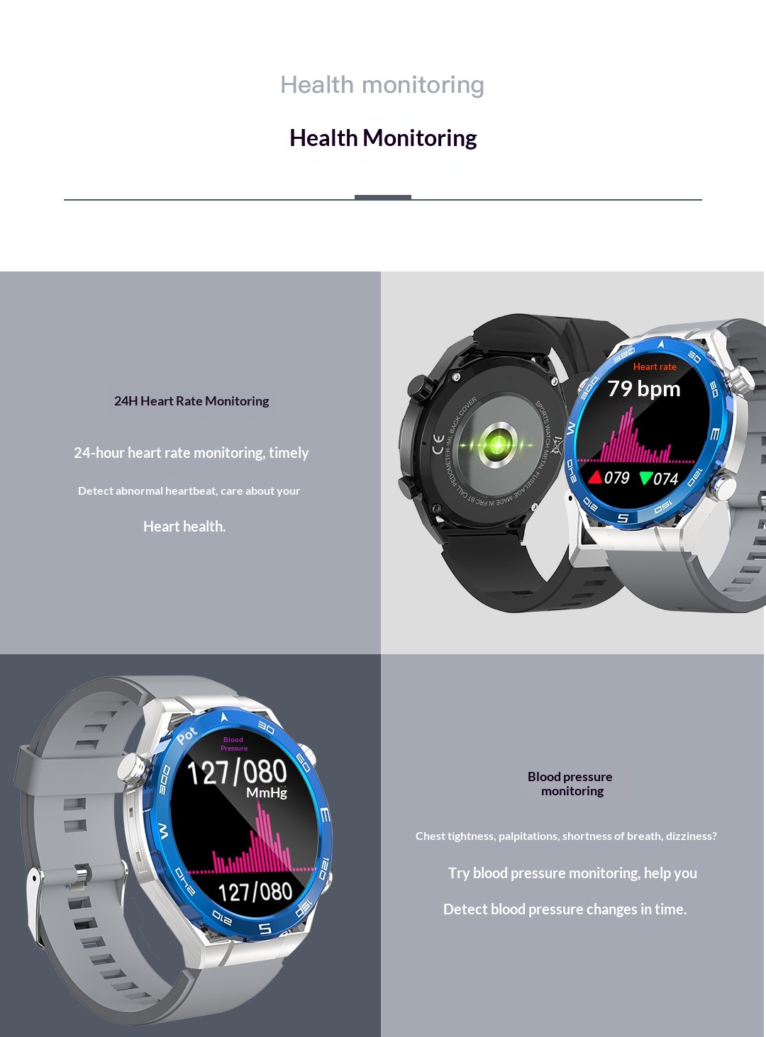 Smart sportsur med bluetooth opkald og pulsmåling_voghion.com