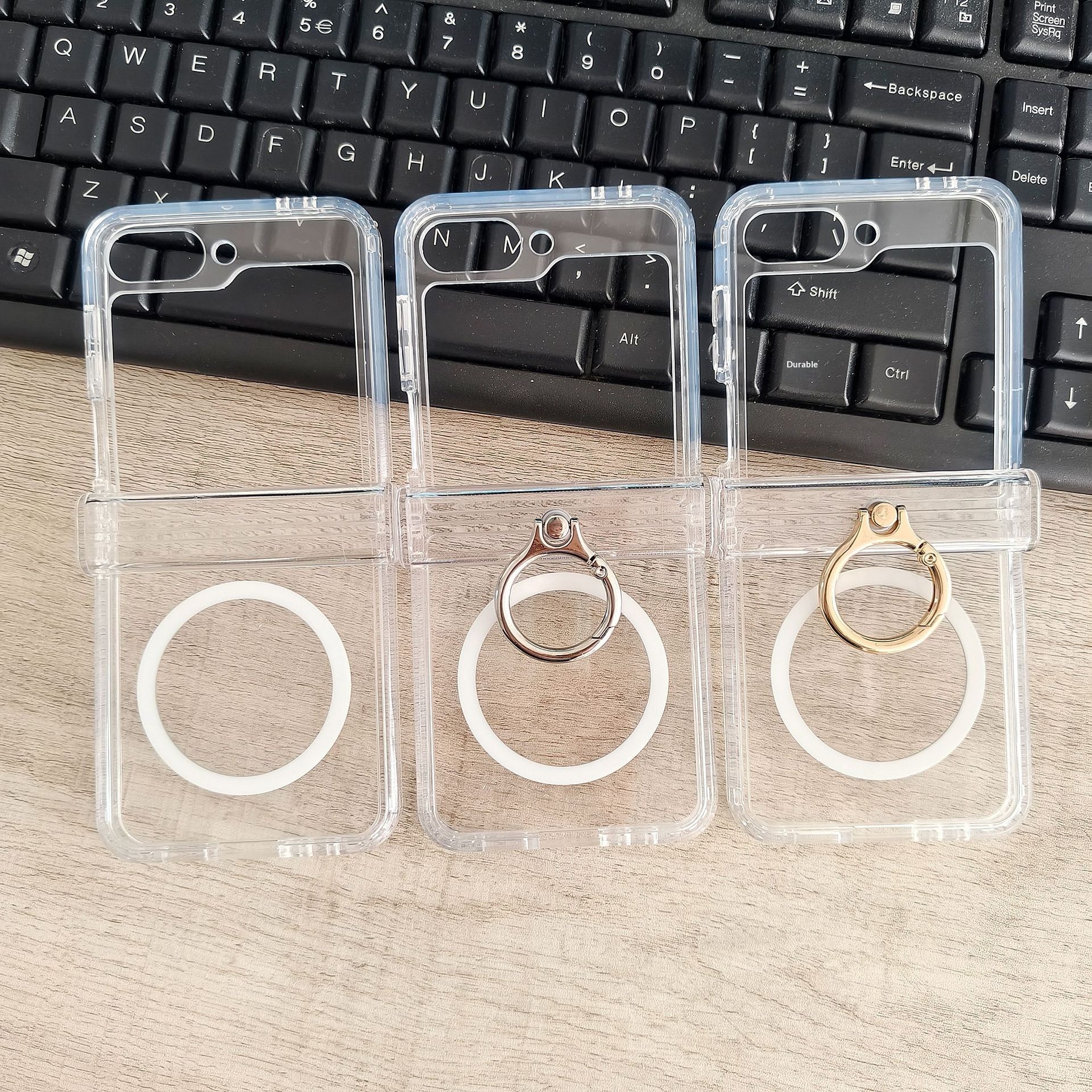 Étui magnétique à charnière compatible avec les téléphones Samsung Z Flip 6/5 (protection intégrale avec anneau)_voghion.com