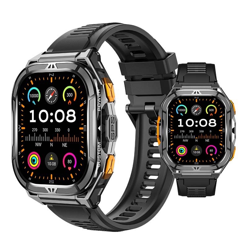 Cross-border X5 Smart Watch 1.96 Large Screen Suitable For Outdoor Climbing All-day Monitoring Heart Rate Trend And Data_voghion.com