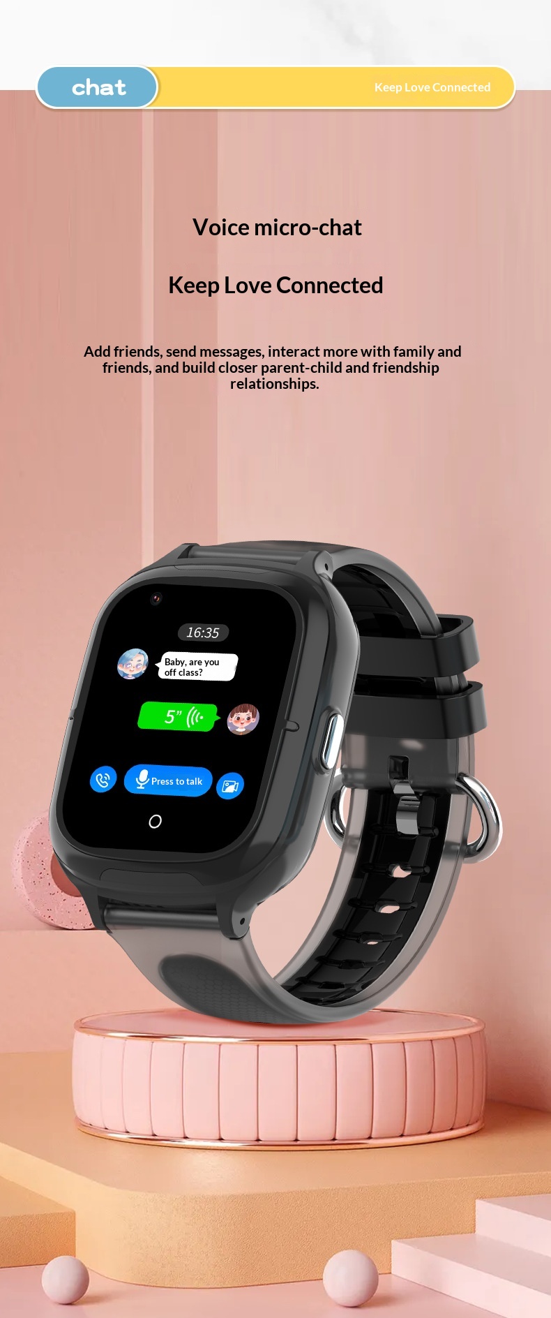 DF55 Kinder-Smartwatch mit Smartphone, wasserdicht, präziser Ortung, SOS-Funktion und Kartenfach_voghion.com