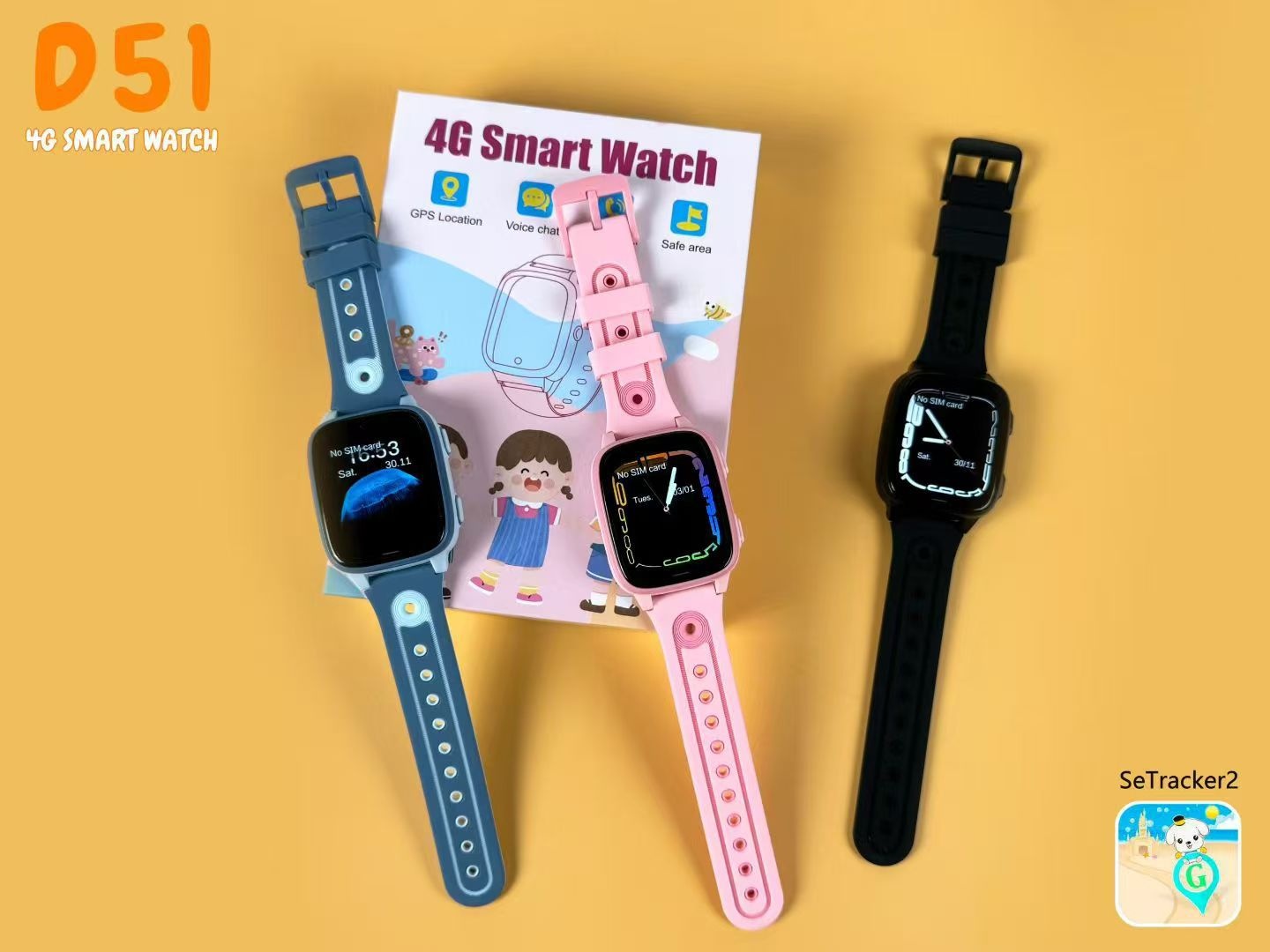 4g smartwatch til børn med videoopkald og gps positionering_voghion.com