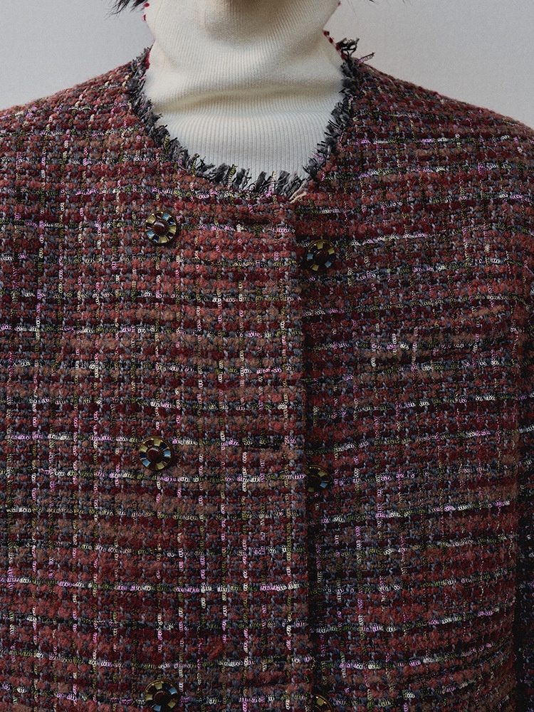 UNITY MODE Woolen Suit Jacket For Women, Elegant Commuting Tweed Coat 241886_voghion.com