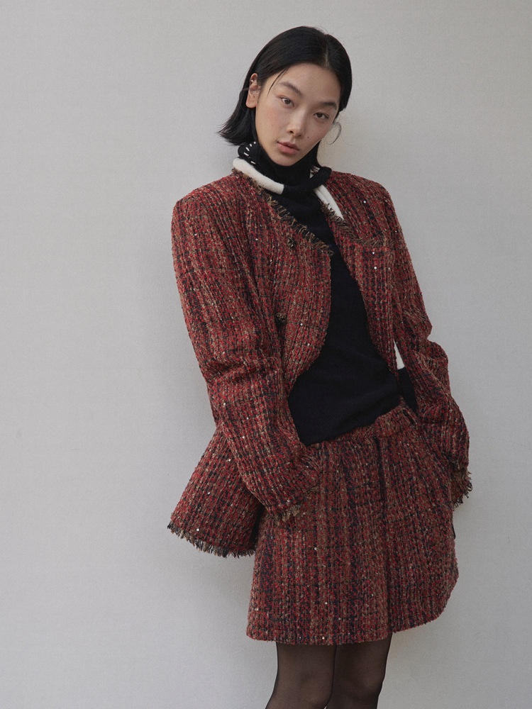 UNITY MODE Woolen Suit Jacket For Women, Elegant Commuting Tweed Coat 241886_voghion.com