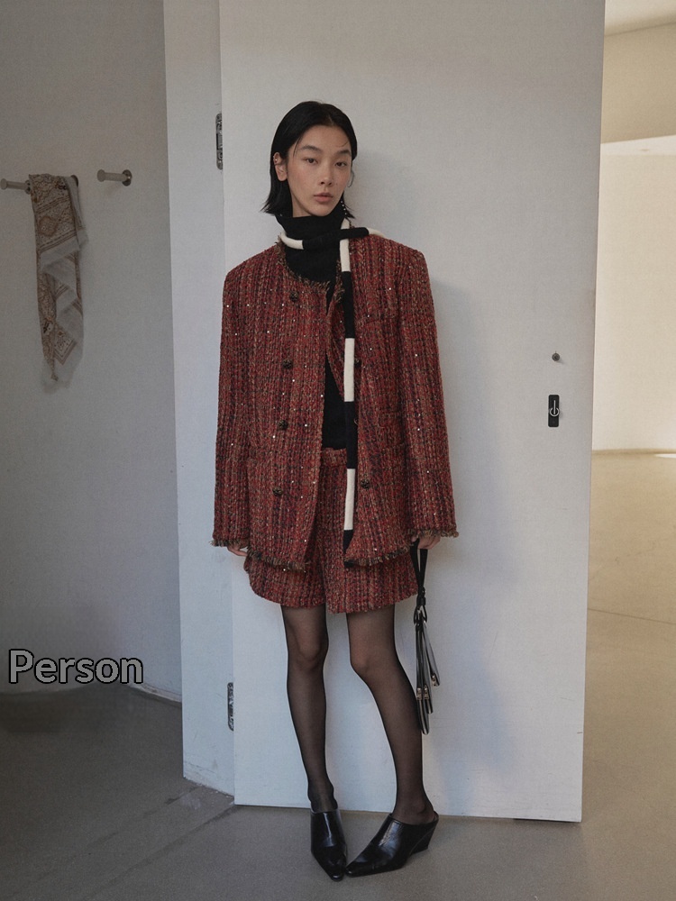 UNITY MODE Woolen Suit Jacket For Women, Elegant Commuting Tweed Coat 241886_voghion.com