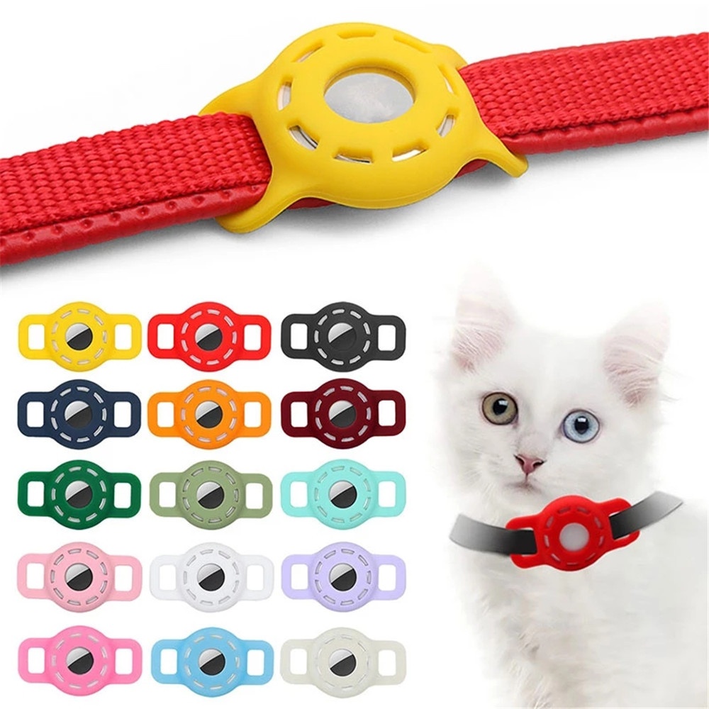 Pet Cat Dog Strap Compatible With AirTags Anti-Lost Locator Tracker Protective Case_voghion.com