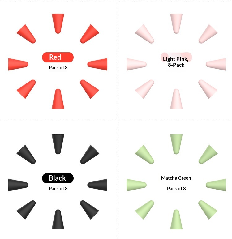 Geeignet für iPad-Tablet-Stiftspitzen mit kapazitivem Stift – Silikon-Schutzhülle gegen Stöße_voghion.com