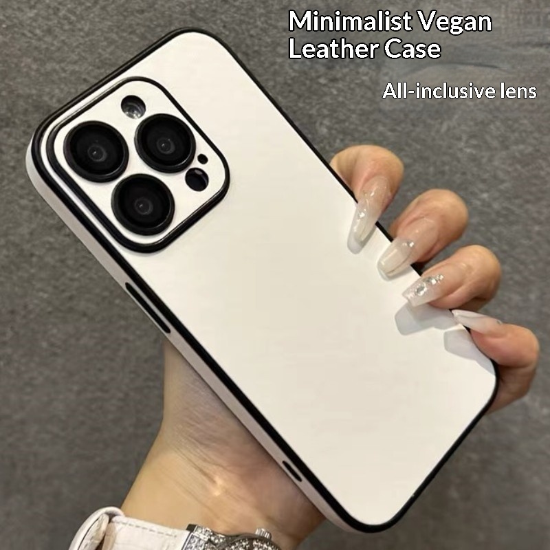 Eenvoudig, effen leren hoesje, geschikt voor iPhone 17, voelt luxe aan, biedt volledige bescherming tegen vallen._voghion.com