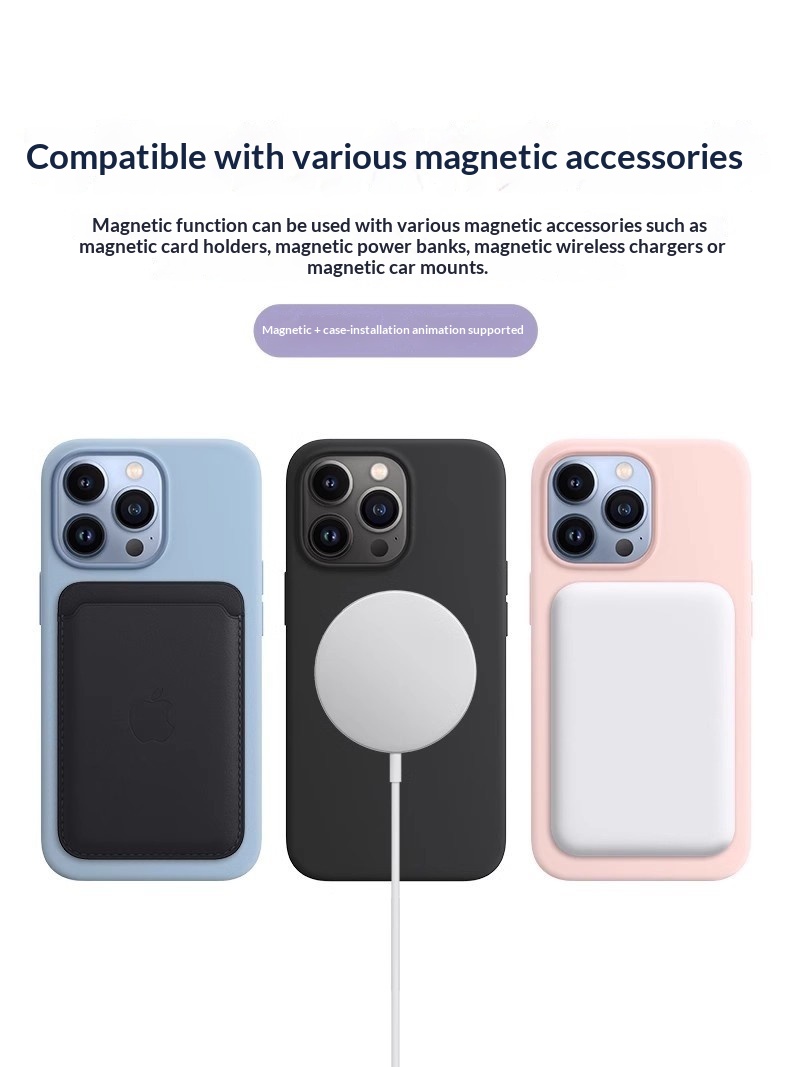 Compatible With Magnetic Phone Case Liquid Silicone IPhone Pro Max Pop-up Animation 13 Mini Shockproof_voghion.com