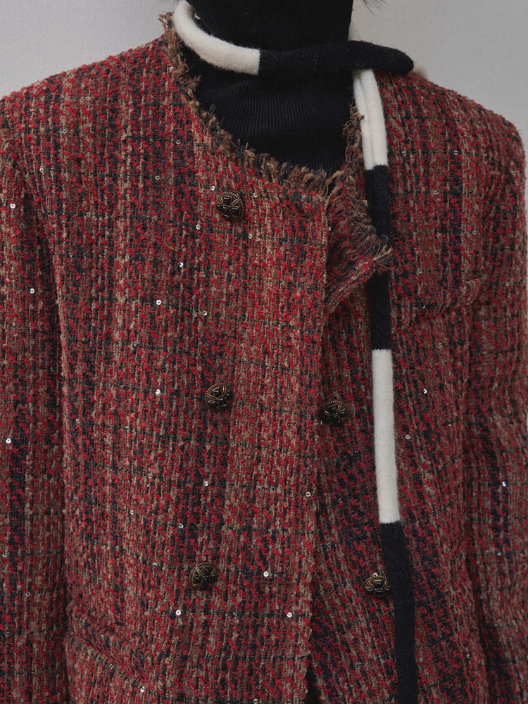 UNITY MODE Woolen Suit Jacket For Women, Elegant Commuting Tweed Coat 241886_voghion.com