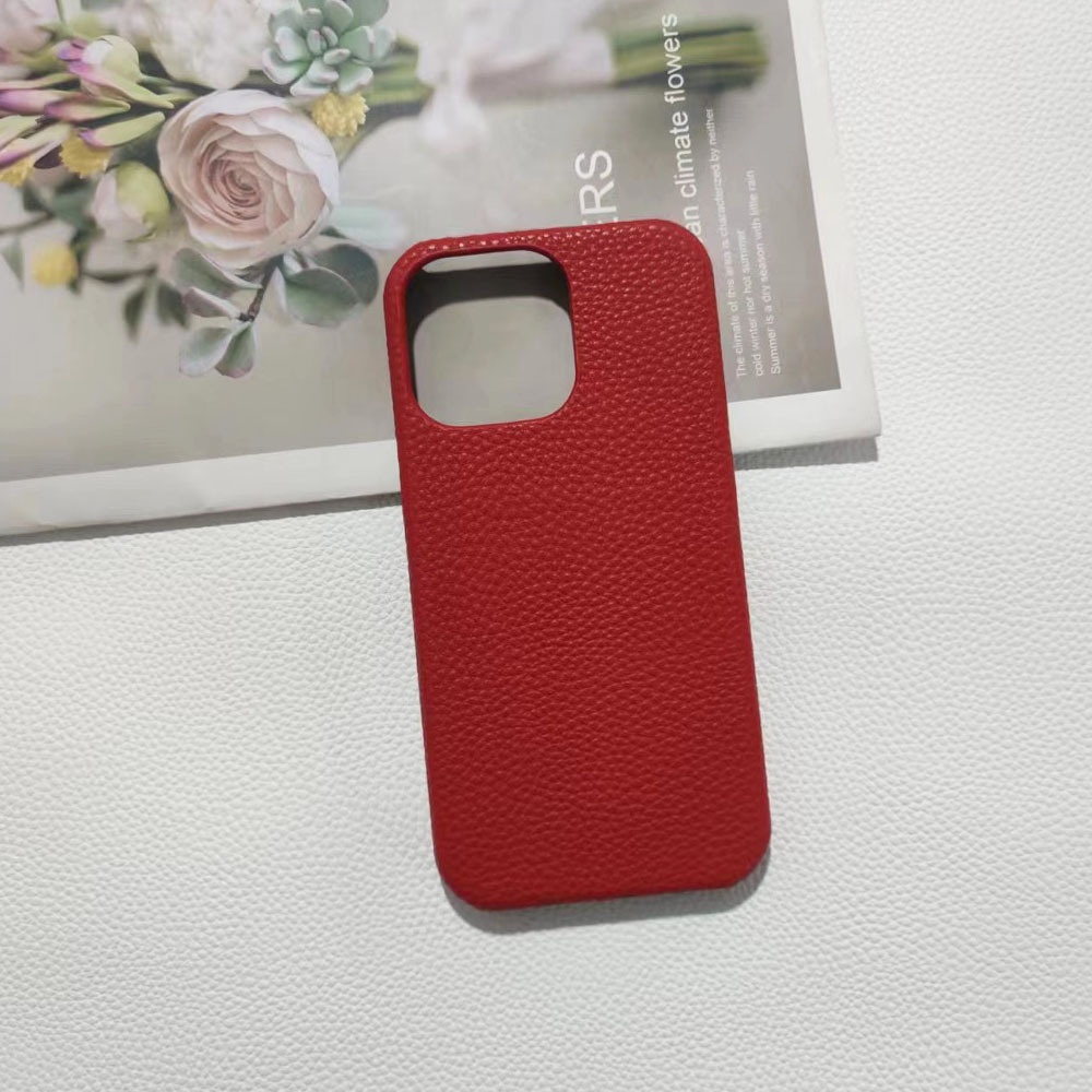 Nouvelle coque à motif litchi pour iPhone 15/16/17, demi-coque de protection pour iPhone 16 Pro et iPhone 16 Pro Max, coque rigide de refroidissement._voghion.com