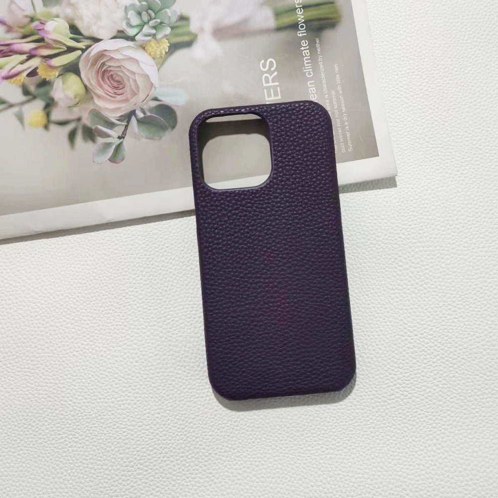 Nouvelle coque à motif litchi pour iPhone 15/16/17, demi-coque de protection pour iPhone 16 Pro et iPhone 16 Pro Max, coque rigide de refroidissement._voghion.com