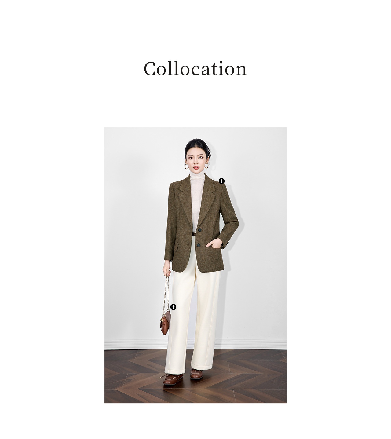 Damen Blazer Aus Wollmix Mit Fischgrätmuster Für Den Winter_voghion.com