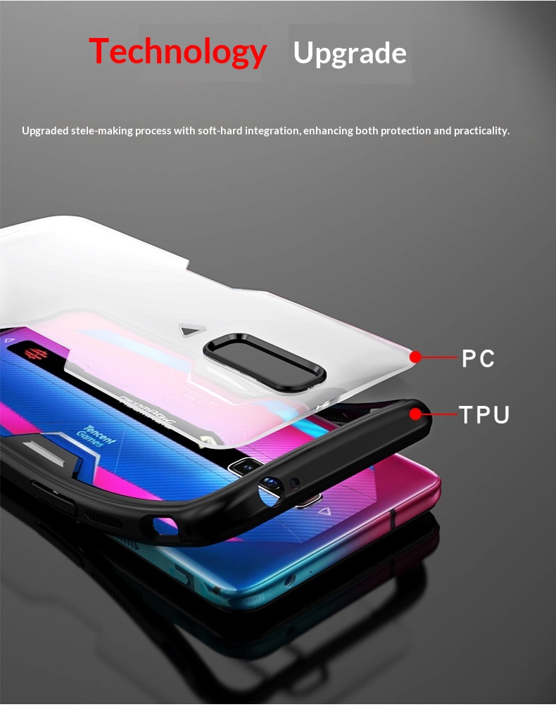 Étui de jeu compatible, coque de téléphone Red Magic 7 Pro 2 en 1 en TPU + PC transparente_voghion.com