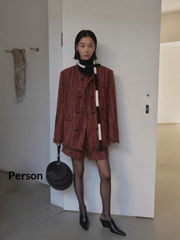 UNITY MODE Woolen Suit Jacket For Women, Elegant Commuting Tweed Coat 241886_voghion.com