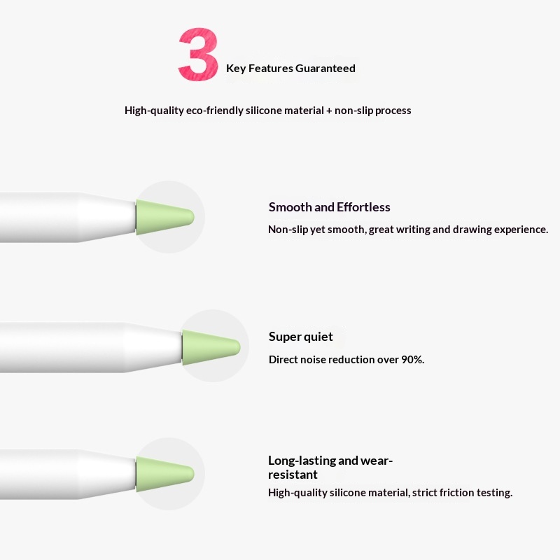 Geeignet für iPad-Tablet-Stiftspitzen mit kapazitivem Stift – Silikon-Schutzhülle gegen Stöße_voghion.com