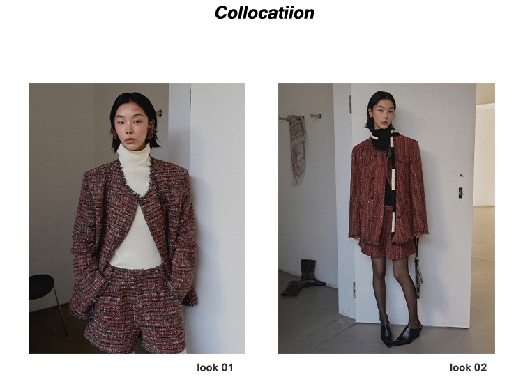 UNITY MODE Woolen Suit Jacket For Women, Elegant Commuting Tweed Coat 241886_voghion.com