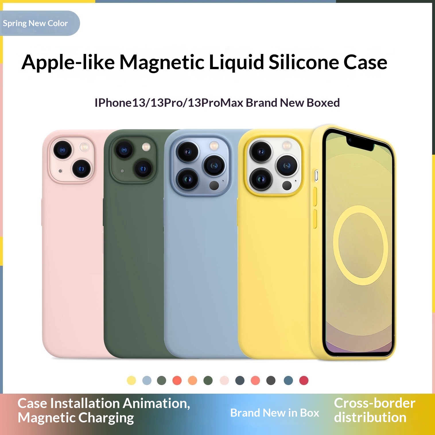 Compatible With Magnetic Phone Case Liquid Silicone IPhone Pro Max Pop-up Animation 13 Mini Shockproof_voghion.com