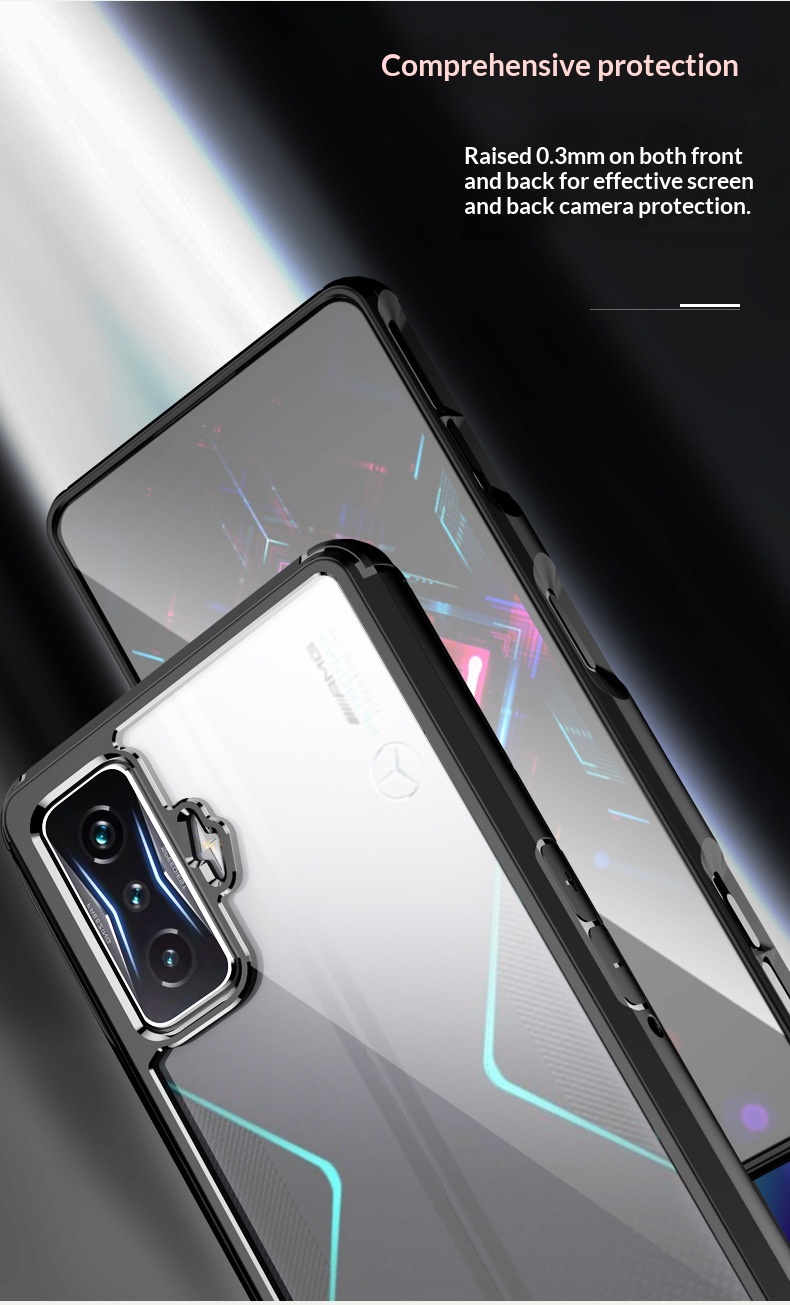 Étui de jeu compatible, coque de téléphone Red Magic 7 Pro 2 en 1 en TPU + PC transparente_voghion.com