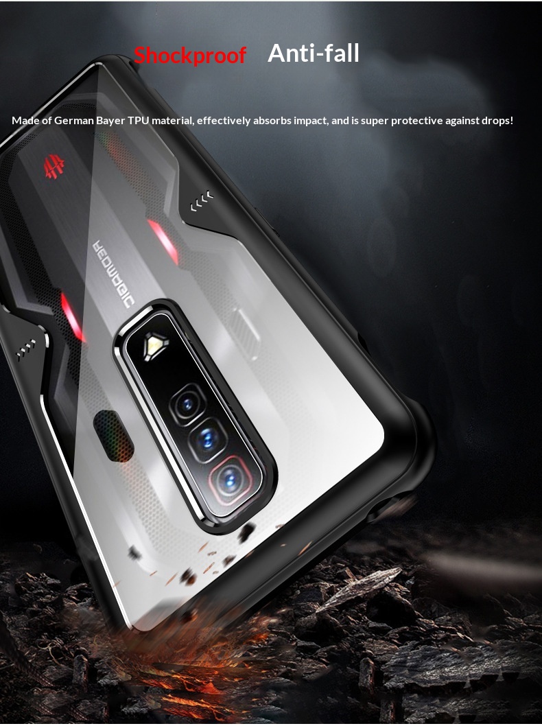 Étui de jeu compatible, coque de téléphone Red Magic 7 Pro 2 en 1 en TPU + PC transparente_voghion.com