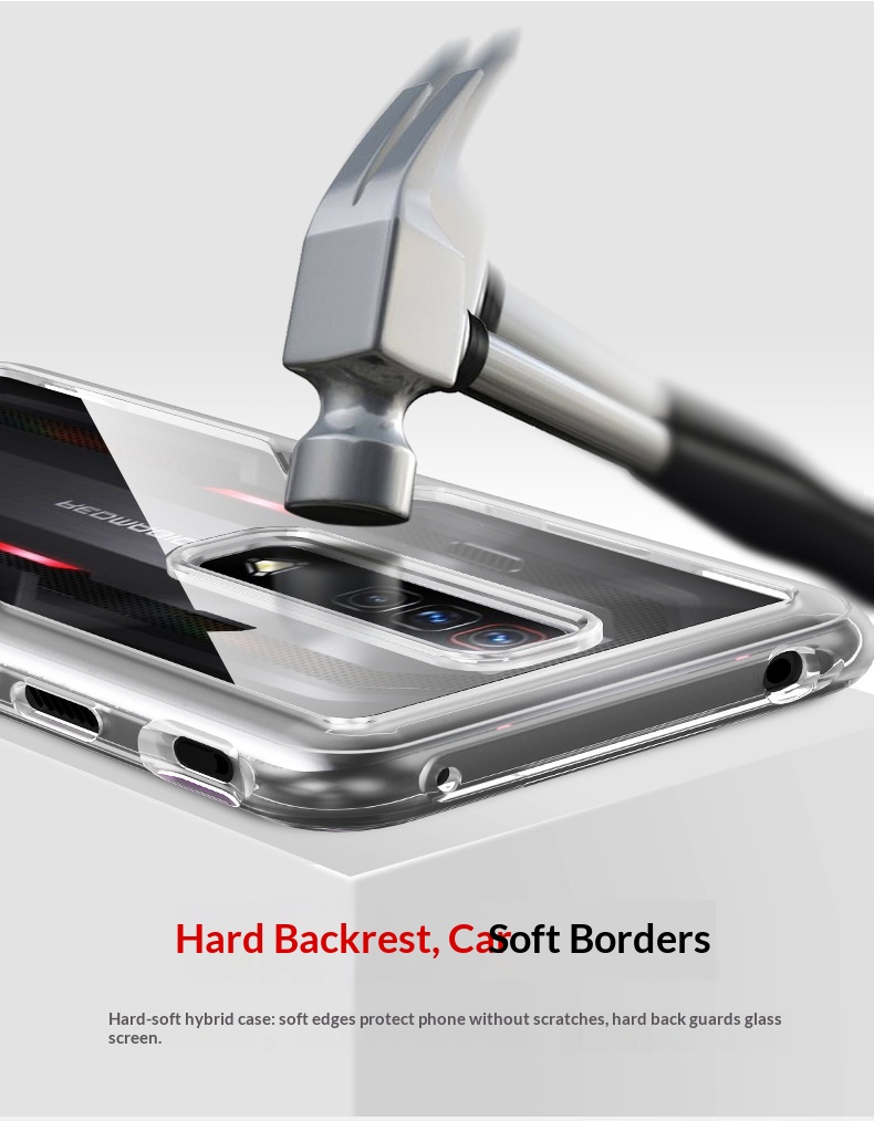 Étui de jeu compatible, coque de téléphone Red Magic 7 Pro 2 en 1 en TPU + PC transparente_voghion.com