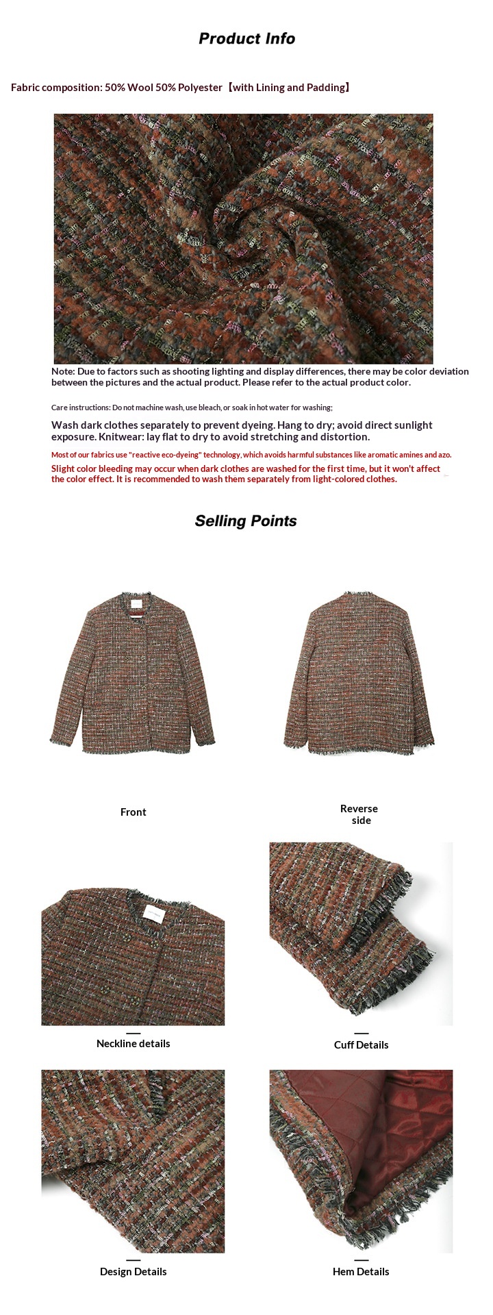 UNITY MODE Woolen Suit Jacket For Women, Elegant Commuting Tweed Coat 241886_voghion.com