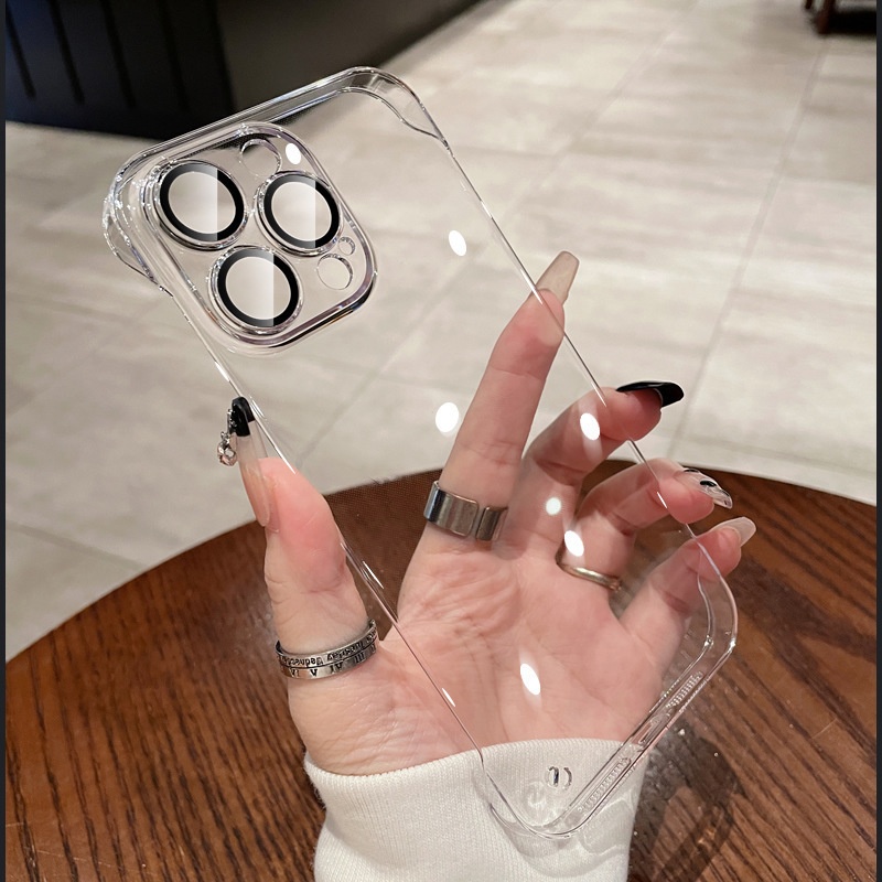 Electroplated Frameless Case For IPhone 17 Pro Max Ultra-thin Transparent 16 Lens Protector Cover_voghion.com