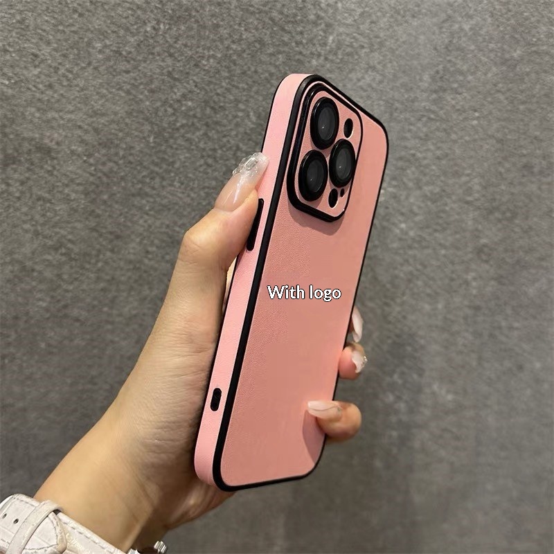 Simple Solid Color Leather Suitable IPhone 17, High-end Feel, Full Protection Anti-drop Case For 15_voghion.com