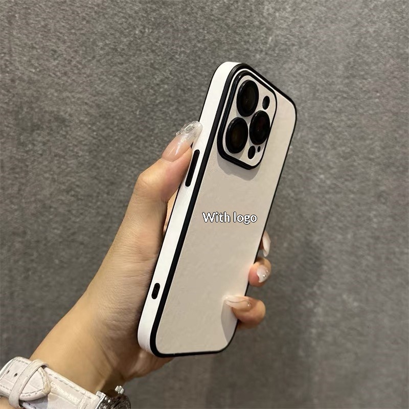 Simple Solid Color Leather Suitable IPhone 17, High-end Feel, Full Protection Anti-drop Case For 15_voghion.com