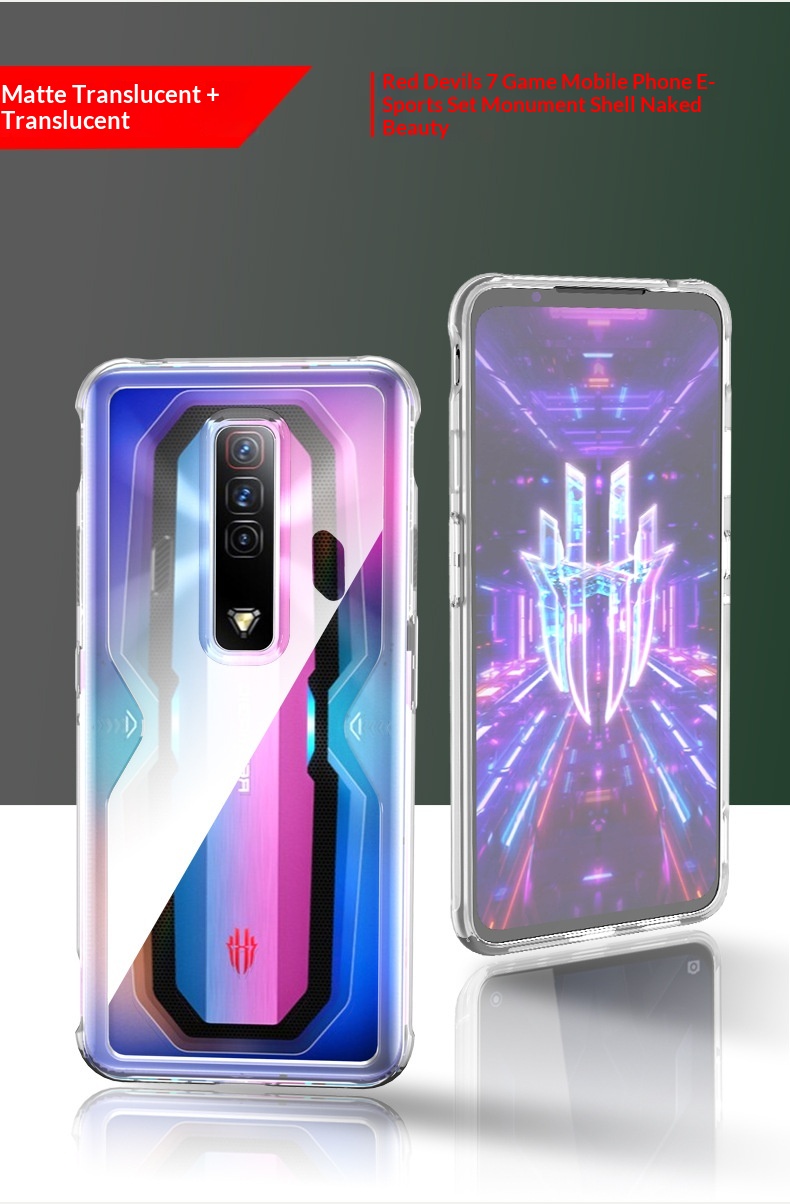 Étui de jeu compatible, coque de téléphone Red Magic 7 Pro 2 en 1 en TPU + PC transparente_voghion.com
