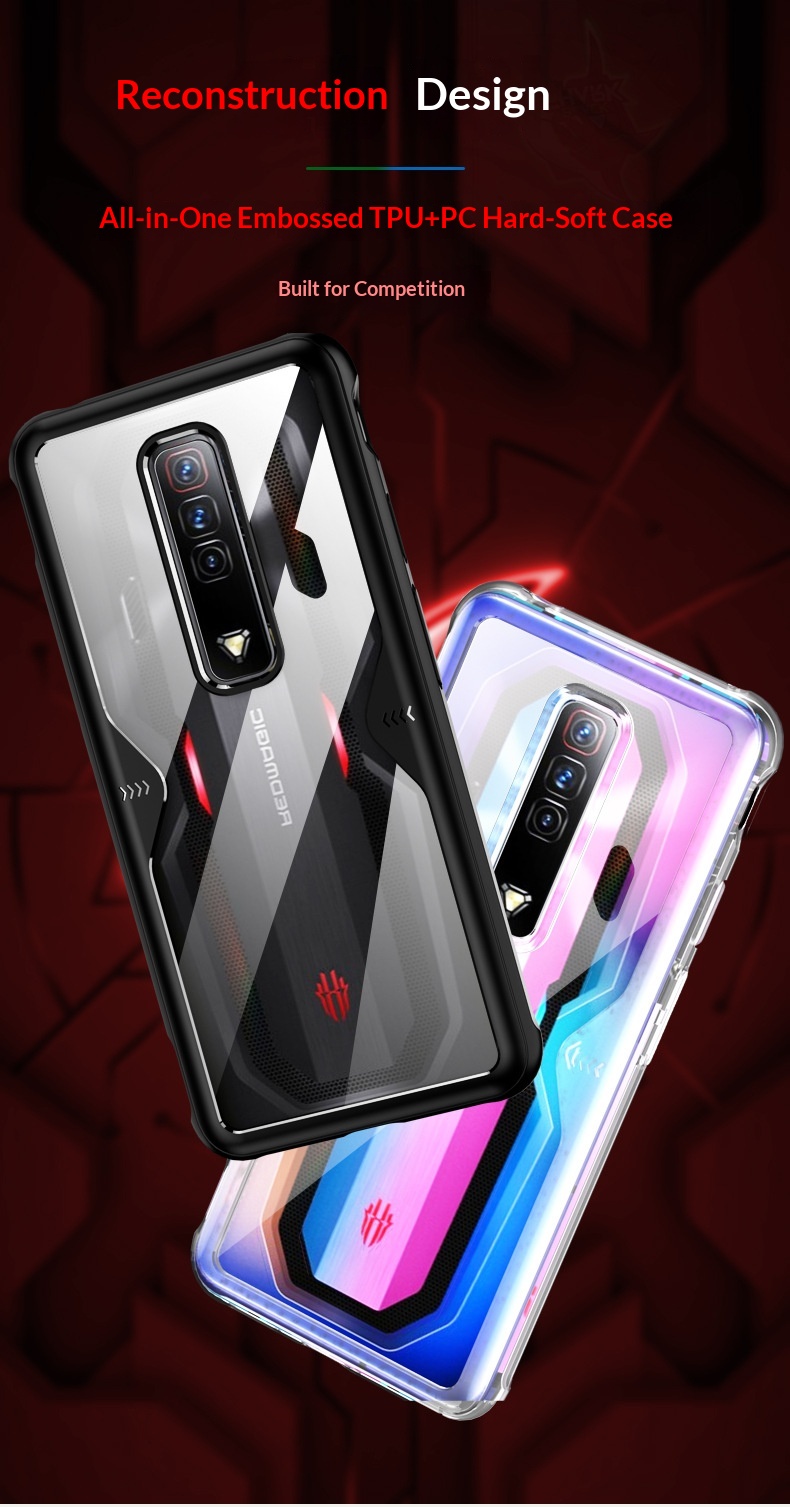 Étui de jeu compatible, coque de téléphone Red Magic 7 Pro 2 en 1 en TPU + PC transparente_voghion.com