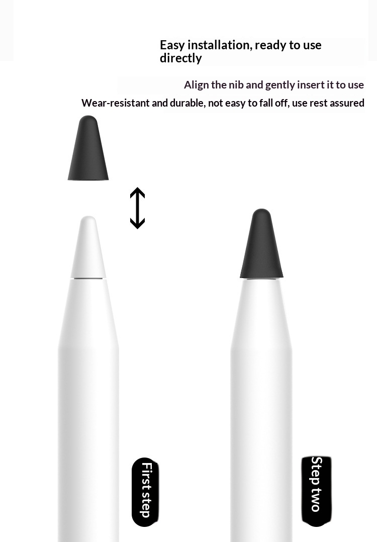 Geeignet für iPad-Tablet-Stiftspitzen mit kapazitivem Stift – Silikon-Schutzhülle gegen Stöße_voghion.com