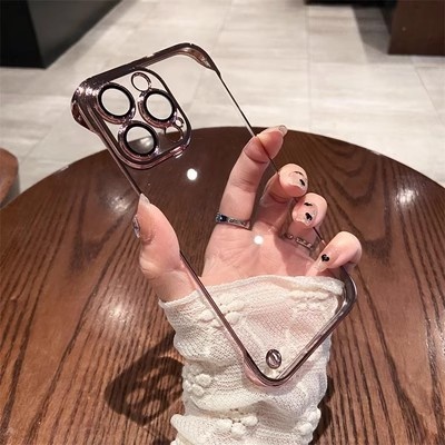 Electroplated Frameless Case For IPhone 17 Pro Max Ultra-thin Transparent 16 Lens Protector Cover_voghion.com