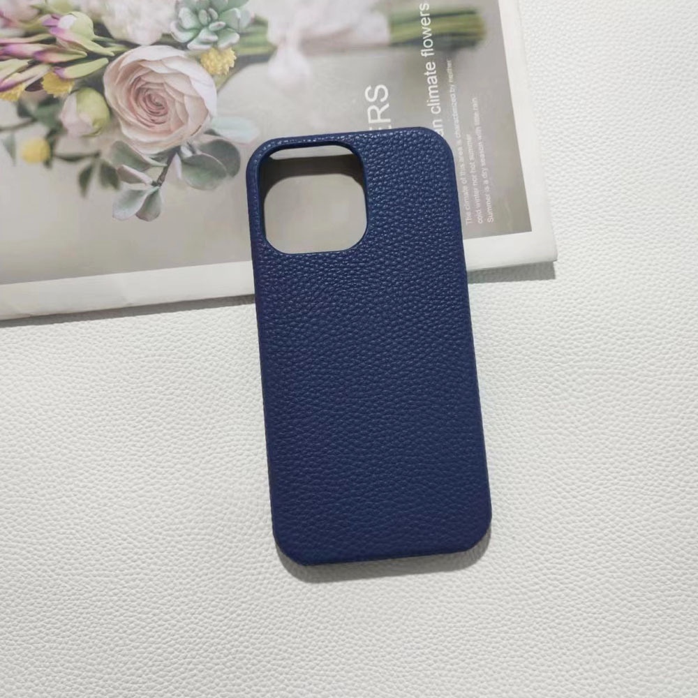 Nouvelle coque à motif litchi pour iPhone 15/16/17, demi-coque de protection pour iPhone 16 Pro et iPhone 16 Pro Max, coque rigide de refroidissement._voghion.com