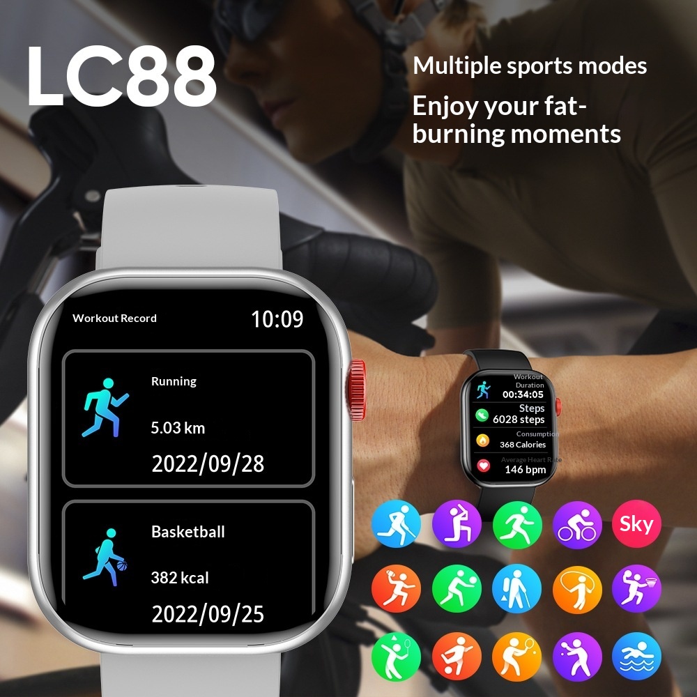 Cross-Border Huaqiangbei S9Ultra2 Island Herzfrequenz-Blutsauerstoff-Bluetooth-Anruf-Armband LC88 Sport-Smartwatch_voghion.com