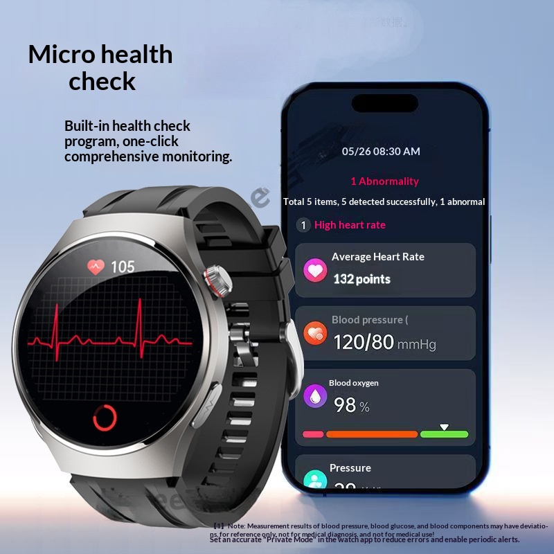 New Medical Grade Smart Elderly Pressure Watch Bluetooth Call Blood Lipids Uric Acid Heart Rate ECG Health Monitor_voghion.com