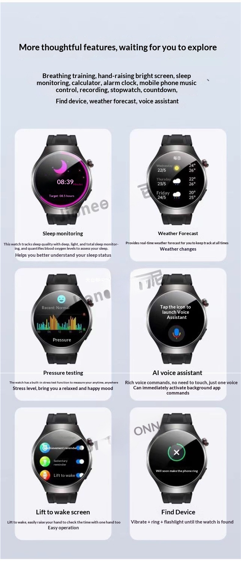 Medicinsk smartwatch för äldre med hälsomonitorering och bluetooth_voghion.com