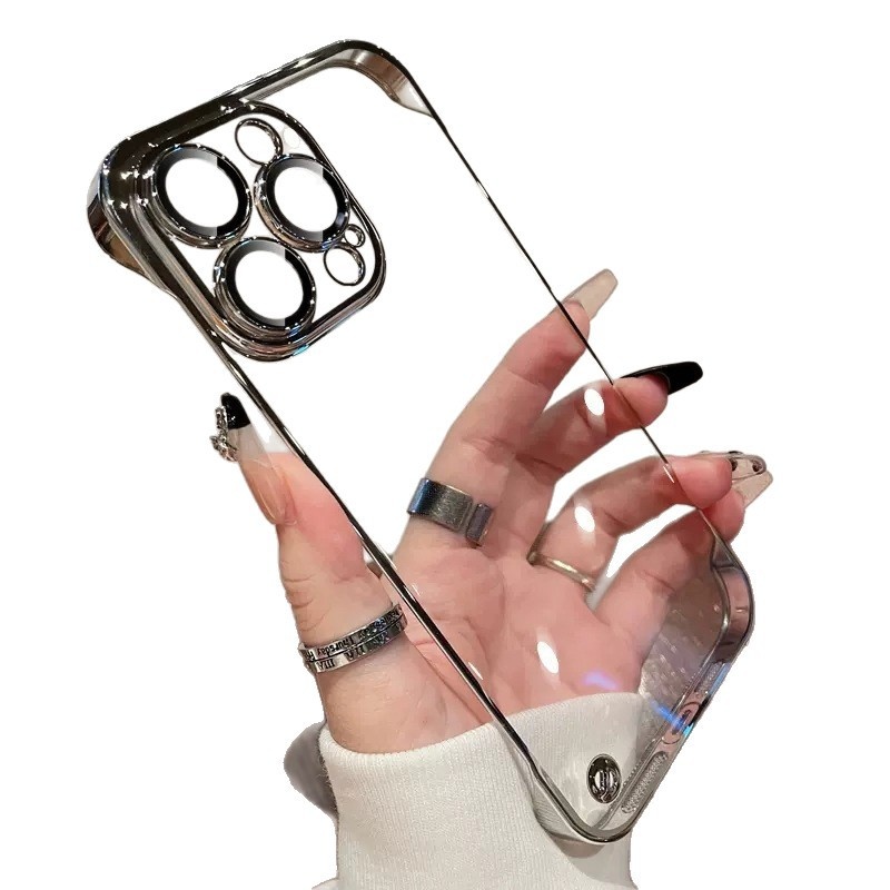 Electroplated Frameless Case For IPhone 17 Pro Max Ultra-thin Transparent 16 Lens Protector Cover_voghion.com
