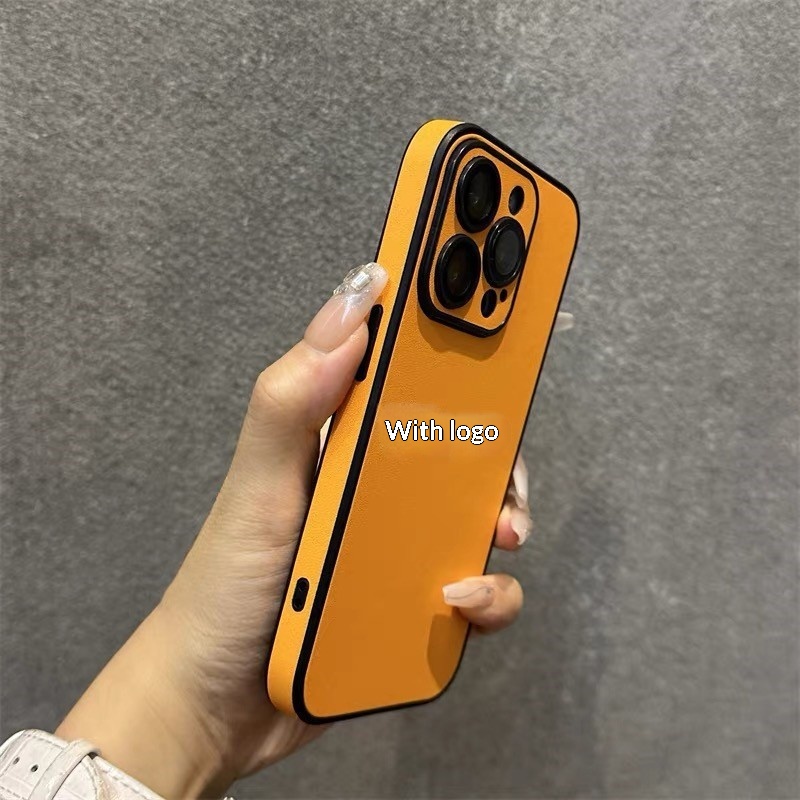 Simple Solid Color Leather Suitable IPhone 17, High-end Feel, Full Protection Anti-drop Case For 15_voghion.com