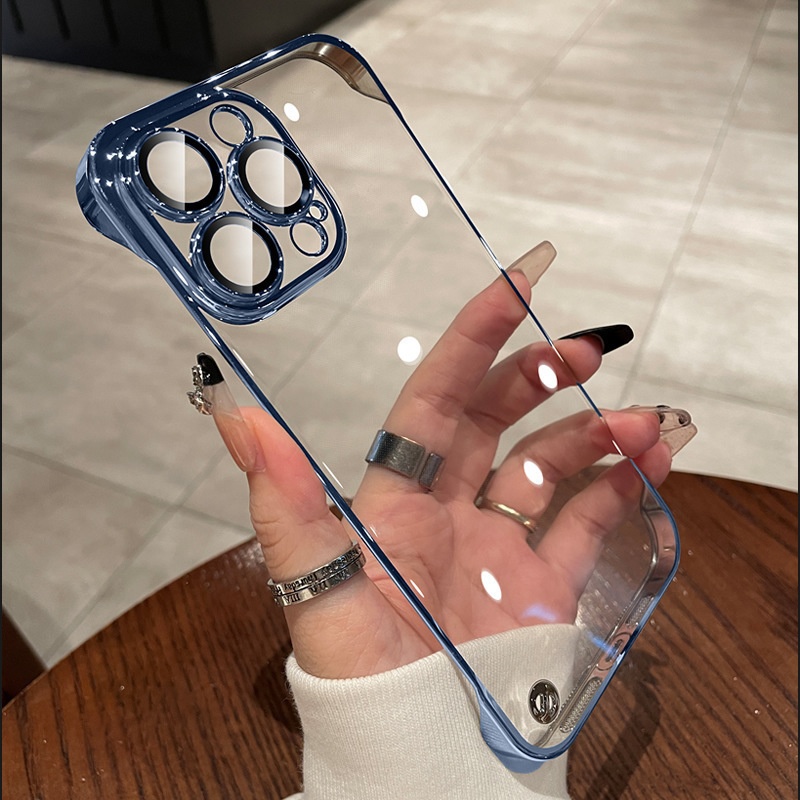 Electroplated Frameless Case For IPhone 17 Pro Max Ultra-thin Transparent 16 Lens Protector Cover_voghion.com