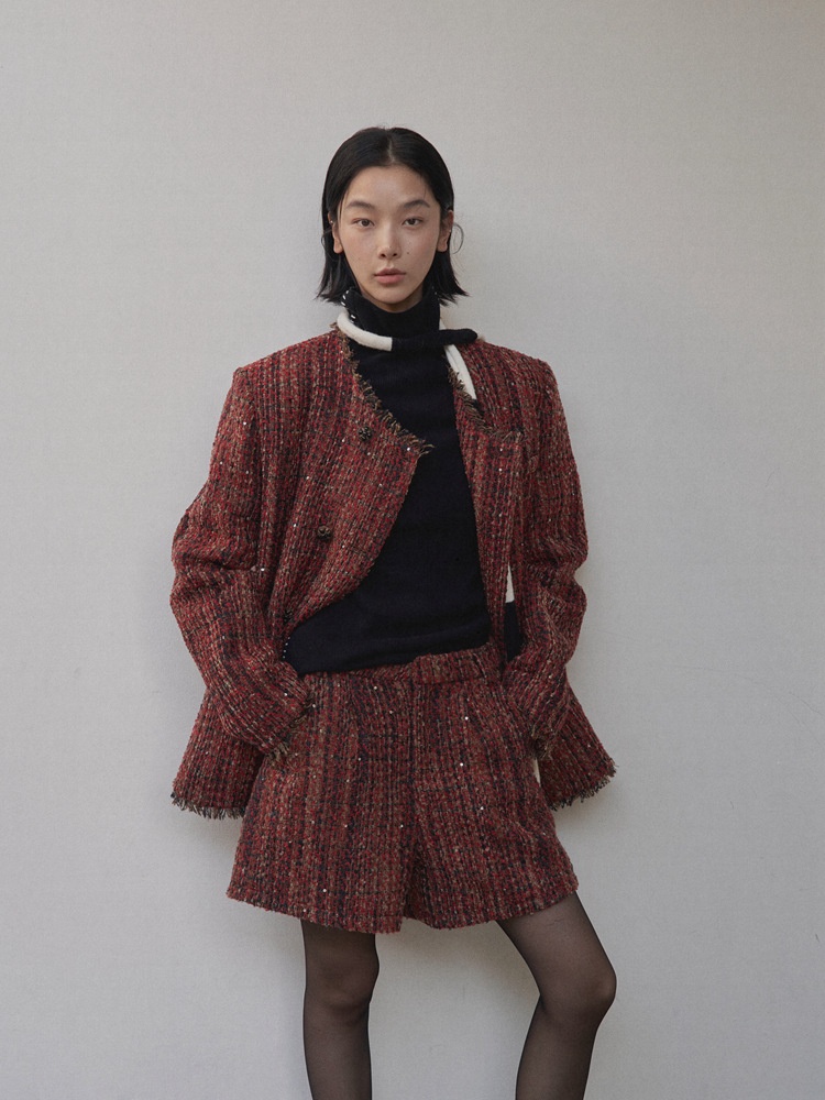 UNITY MODE Woolen Suit Jacket For Women, Elegant Commuting Tweed Coat 241886_voghion.com