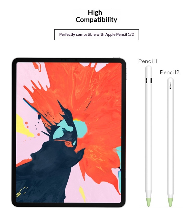Geeignet für iPad-Tablet-Stiftspitzen mit kapazitivem Stift – Silikon-Schutzhülle gegen Stöße_voghion.com