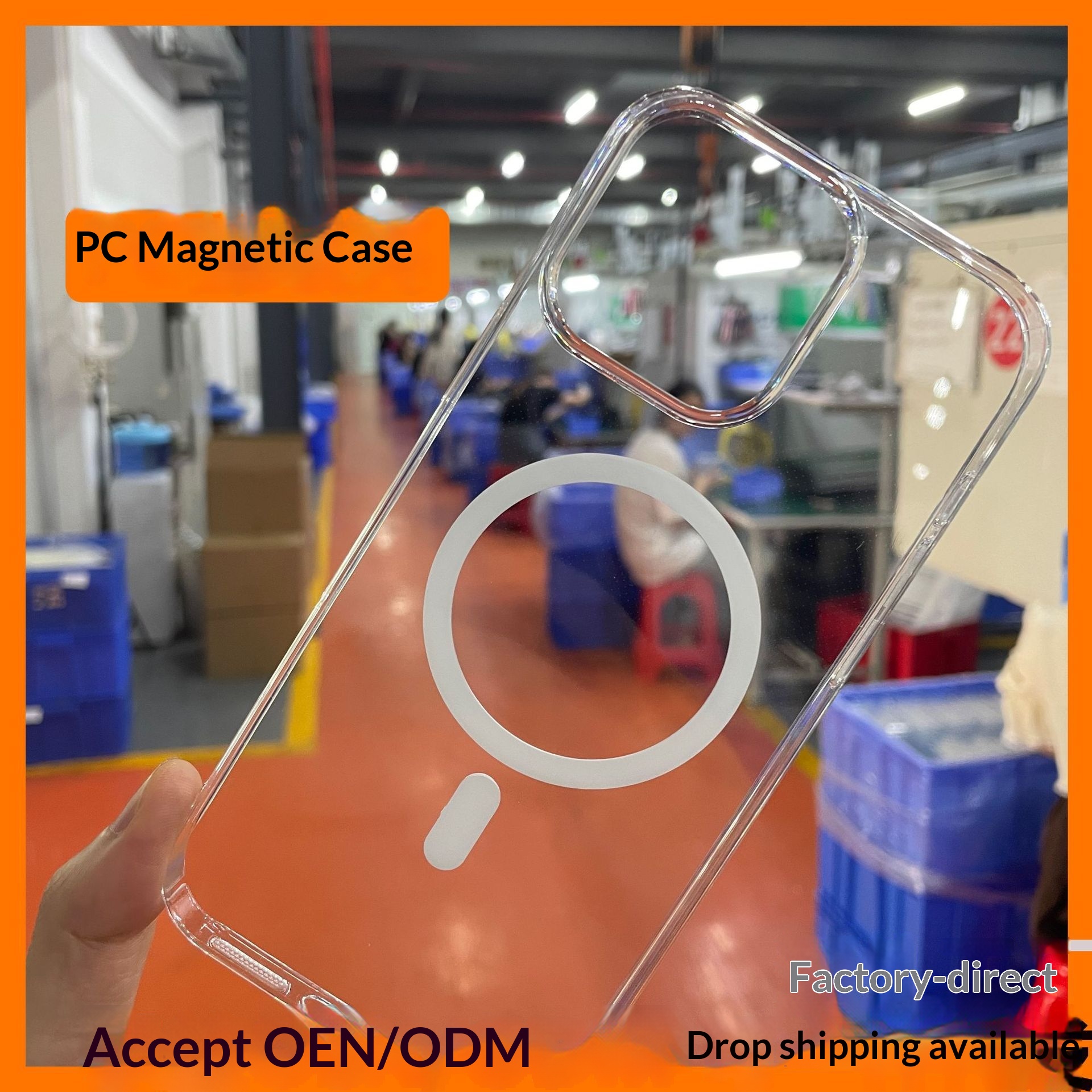 Suitable For IPhone15promax Magnetic Phone Case 15plus Transparent PC Hard Protective Cover_voghion.com